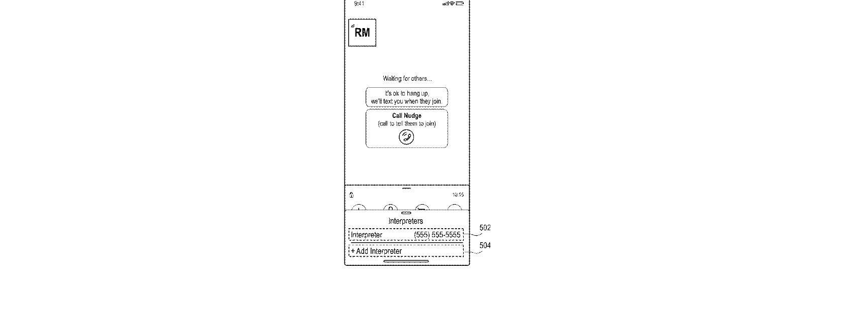 Figure for METHOD OF ADDING LANGUAGE INTERPRETER DEVICE TO VIDEO CALL