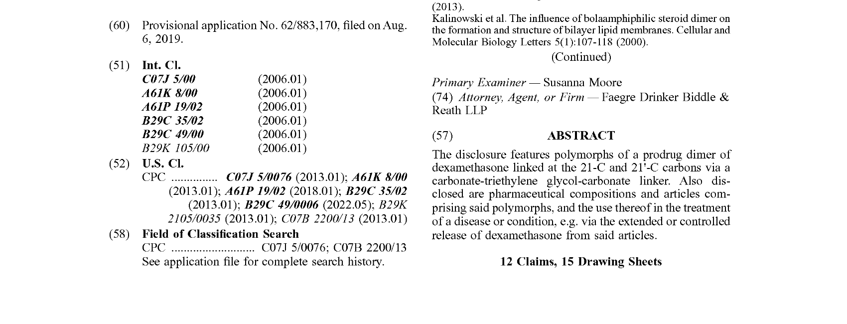 Figure for CRYSTALLINE FORMS OF DEXAMETHASONE DIMERS AND USES THEREOF