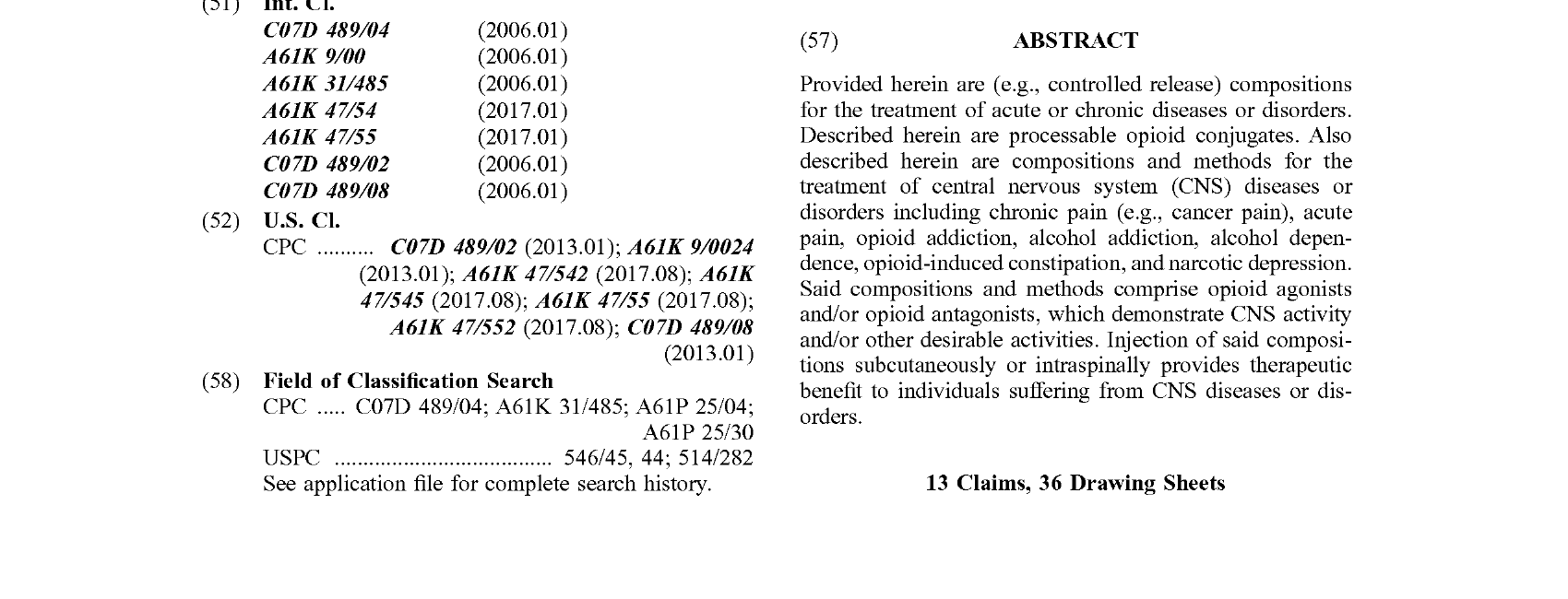 Figure for COMPOSITIONS AND METHODS FOR THE TREATMENT OF PAIN AND DEPENDANCE DISORDERS