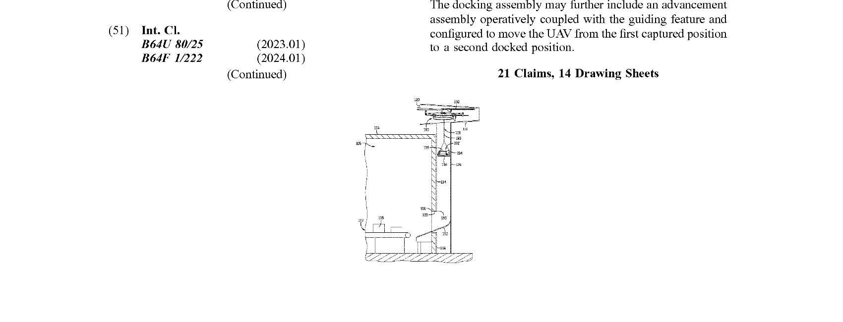 Figure for SYSTEMS FOR UNMANNED AERIAL VEHICLE DOCKING, STORAGE, AND LOADING