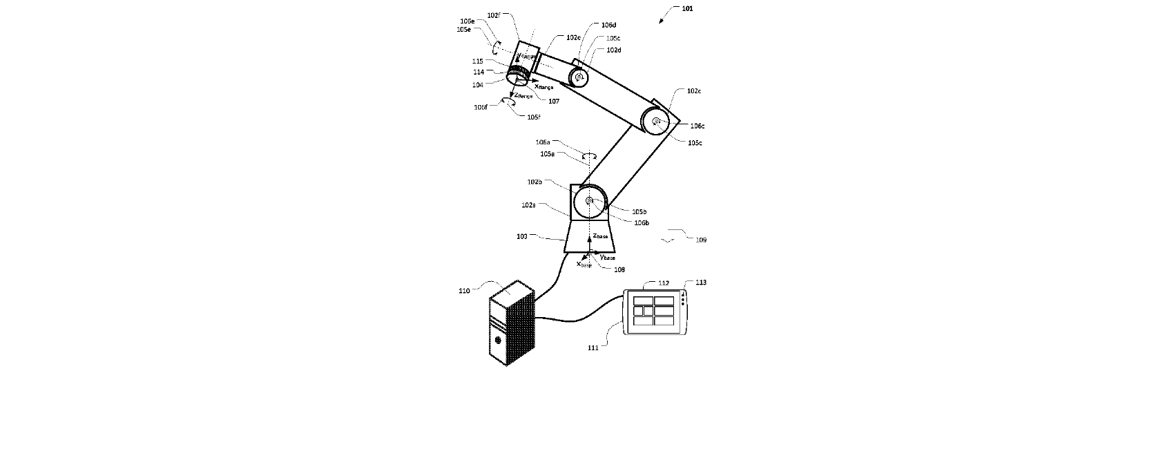Figure for METHOD OF OBTAINING VIBRATIONAL PROPERTIES OF ROBOT ARM