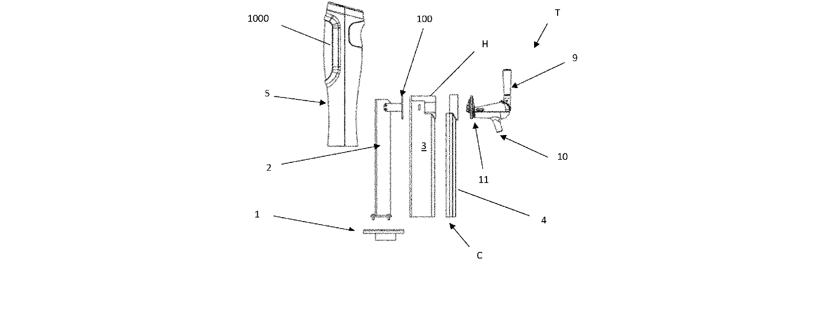 Figure for BEVERAGE TAPPING COLUMN WITH REMOVABLE TAP AND SHELL